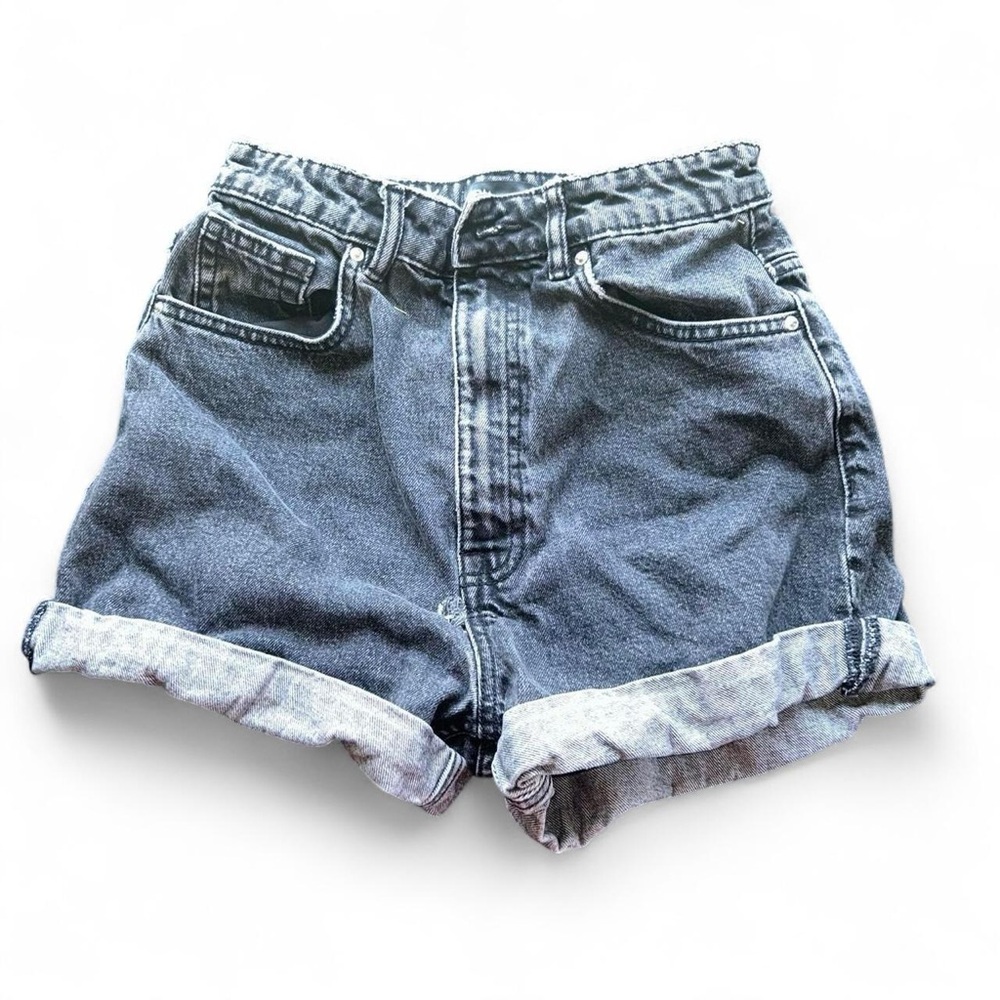 Zara Dark Blue High-Waist Denim Shorts